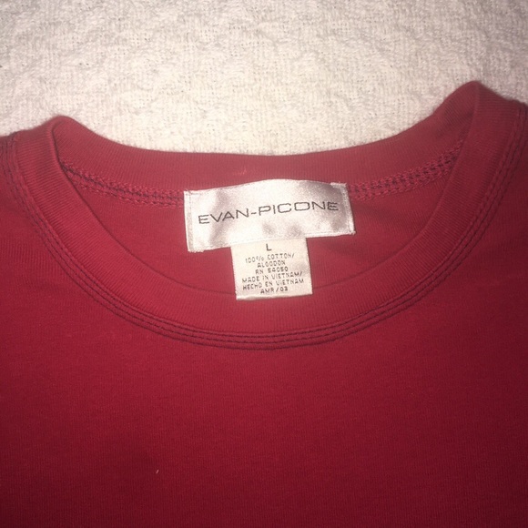 Red T-shirt with Black Stitching - Picture 4 of 4